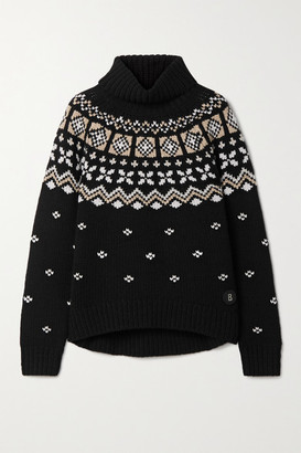 Bogner Sina Fair Isle Cashmere Turtleneck Sweater - Black - ShopStyle