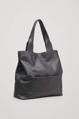 COS LARGE GRAINED LEATHER BAG