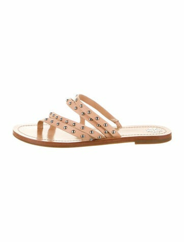 Tory Burch Leather Studded Accents Slides - ShopStyle Sandals