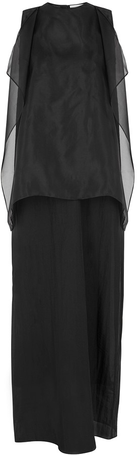 black and tan maxi dress