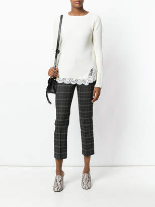 Ermanno Scervino ribbed lace trimmed sweater