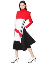 Thumbnail for your product : J.W.Anderson Wool Blend Rib Knit Poncho