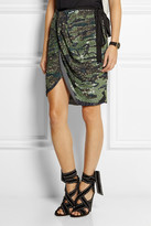 Thumbnail for your product : Isabel Marant Elmira sequined silk-georgette mini wrap skirt