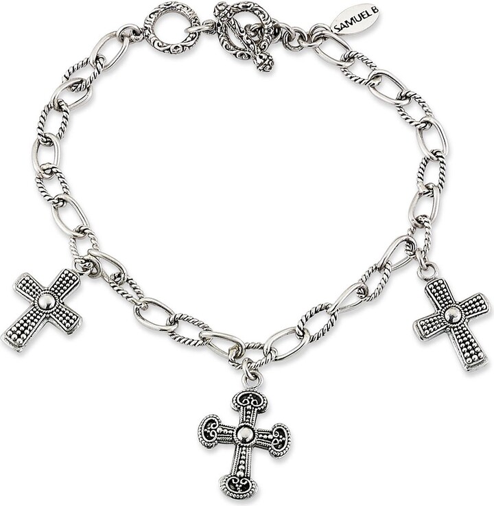 Samuel B. Filigree Cross Charm Bracelet