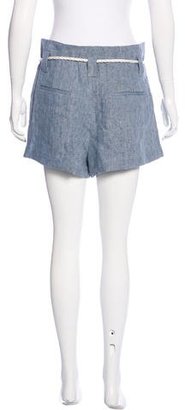 L'Agence Pleated Linen Shorts