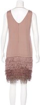 Thumbnail for your product : Brunello Cucinelli Sleeveless Fringe-Accented Dress