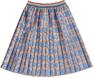 Gucci All Over Logo Pleated Lurex Blend Skirt