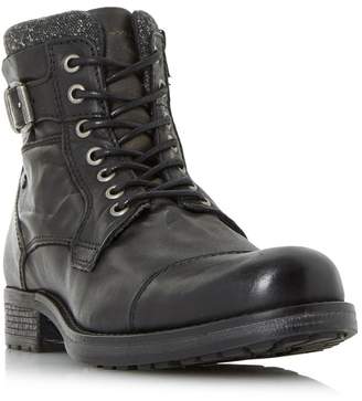 Dune - Black 'Churchill' Buckled Lace Up Casual Boots