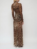 Thumbnail for your product : Dolce & Gabbana Leopard print silk georgette long dress