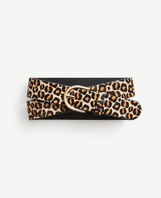 Ann Taylor Wide Leopard Print Haircalf Trouser Belt