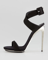 Thumbnail for your product : Giuseppe Zanotti Suede Crisscross Sandal, Black