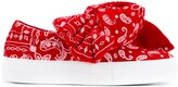 Thumbnail for your product : Joshua Sanders Bow Embellished Bandana Wool Felt Sneakers
