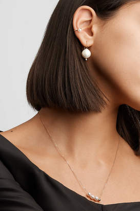 Mizuki 14-karat Gold, Pearl And Diamond Earrings