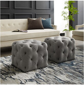 Thumbnail for your product : INSPIRED HOME Light Grey Linen Ottoman