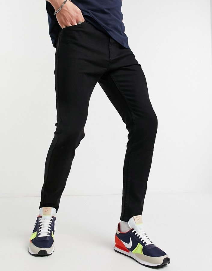 Bershka super skinny fit jeans in black - ShopStyle