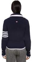 Thumbnail for your product : Thom Browne Intarsia Stripes Wool Knit Cardigan