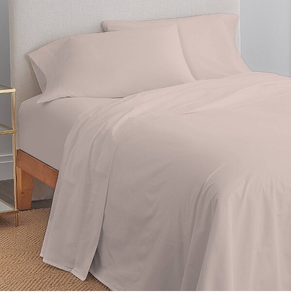 Color Sense 300 Thread Count Wrinkle Resistant Solid Sheet Set: Cotton Sateen, Deep Pocket, OEKO-TEX Certified