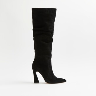 Knee High Block Heeled Suede Boots | Shop the world's largest collection of  fashion | ShopStyle UK