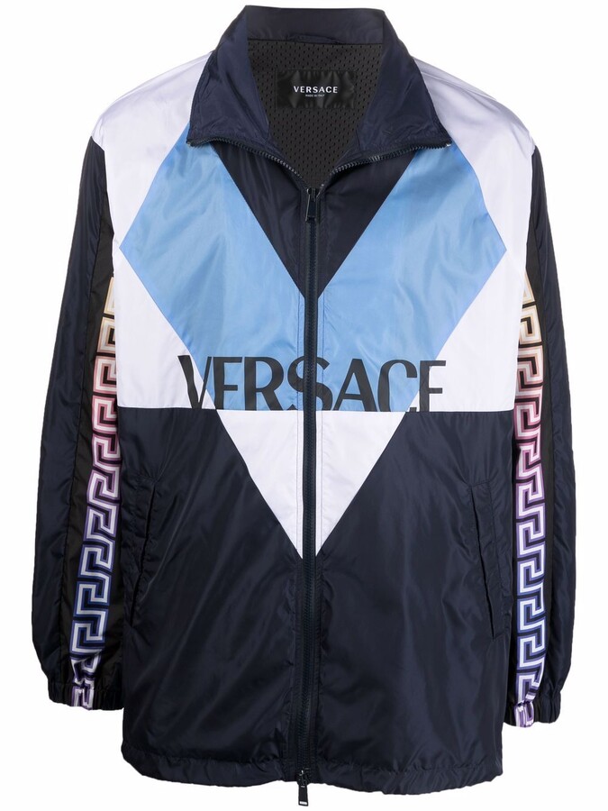 Versace Colour-Block Logo Track Jacket - ShopStyle