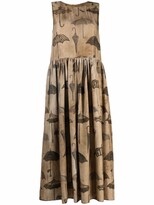 Thumbnail for your product : UMA WANG Umbrella-Print Silk Maxi Dress