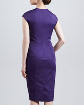 Thumbnail for your product : Lela Rose Slit-Front Seamed Dress, Amethyst