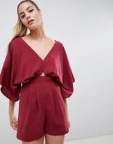 Thumbnail for your product : ASOS Design DESIGN Playsuit With Kimono Sleeve And Cut Out