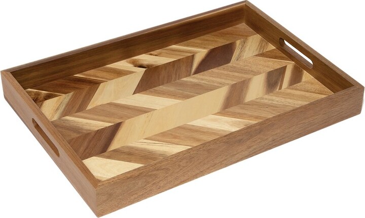 Lipper Acacia Herringbone Serving Tray