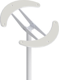 HealthCraft Angled Ceiling Top Plate in White (Add-On Kit for SuperPole), Adjustable 0-45 Degree