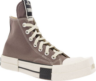 Drkshdw 'turbodrk' Dark Grey High-top Sneakers With Chunky Sole In Canvas Woman