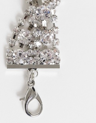 ASOS DESIGN necklace in twist crystal design in silver tone