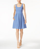 Thumbnail for your product : Nine West Printed Scoop-Back Pocket Dress