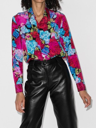 Versace Floral-Print Silk Shirt