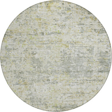HomeRoots 8' Sage Charcoal And Ivory Round Abstract Washable Indoor Outdoor Area Rug