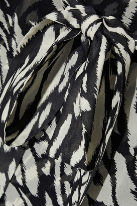 Veronica Beard Mavis Belted Printed Silk-chiffon Midi Dress