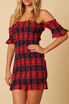 Cotton Candy Red Plaid Dress