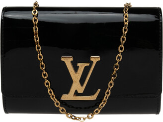 louis vuitton black bolsa gold chain