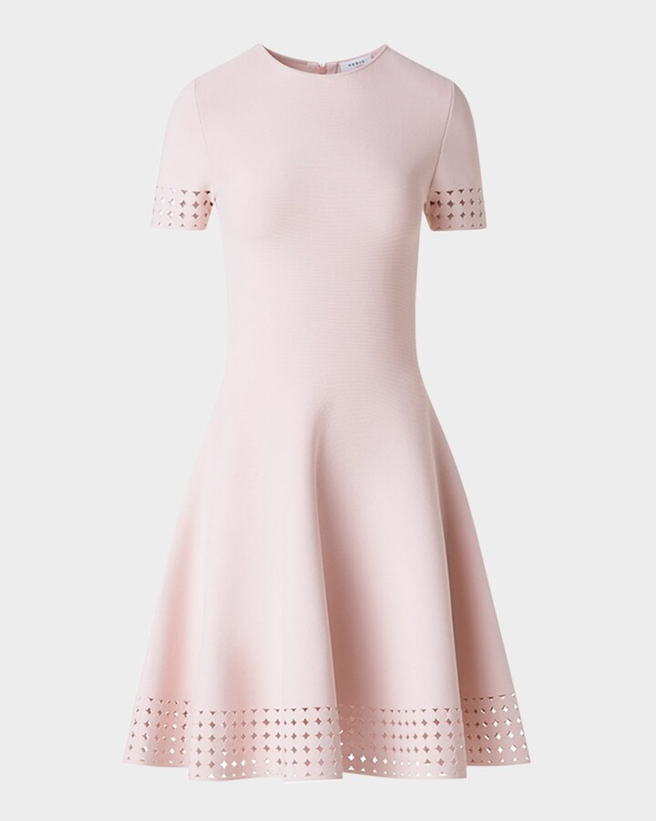 Akris Punto Dot Lace Knit A-Line Dress