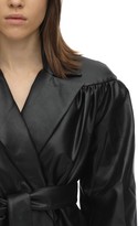 Thumbnail for your product : Ruffled Faux Leather Jacket W/ Belt