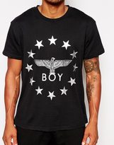 Thumbnail for your product : Boy London T-Shirt with Silver Stars Eagle Logo