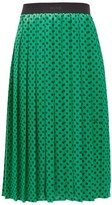 Thumbnail for your product : MSGM Polka-dot Pleated Midi Skirt - Green