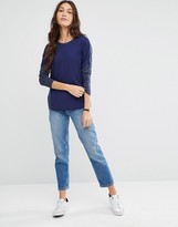Thumbnail for your product : ASOS Linen Mix T-Shirt with Long Sleeves