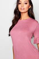 Thumbnail for your product : boohoo Petite Ruffle Detail Jersey Shift Dress