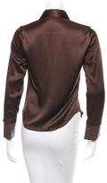 Thumbnail for your product : Roberto Cavalli Long Sleeve Silk Button-Up Top