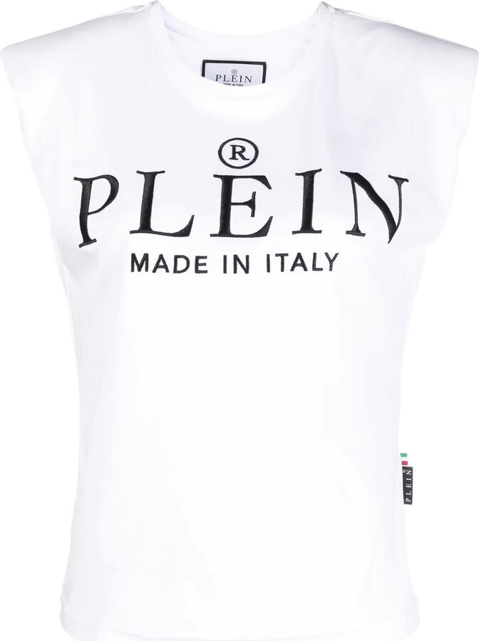 Philipp Plein Logo-Print Cotton Tank Top
