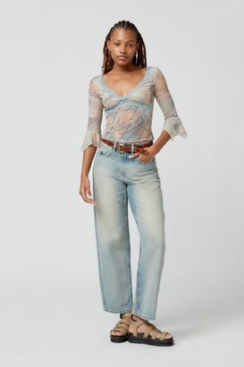 Urban Outfitters Liana Lace-Trim Mesh Top - ShopStyle