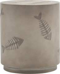 16'' Mgo Side Table Fish Pattern