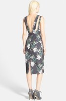 Thumbnail for your product : Style Stalker STYLESTALKER 'Sail Away' Floral Print Cutout Midi Sheath Dress