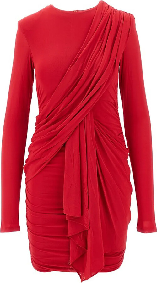 Isabel Marant Draped Long-Sleeve Mini Dress