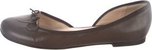 Christian Louboutin Leather Bow Accents D'Orsay Flats