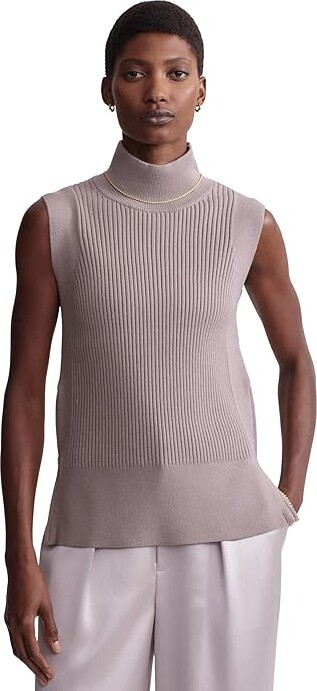 Varley Lois High-Neck Tank Top Women's Sweater Cinder : LG, Nylon/Polyester/Viscose